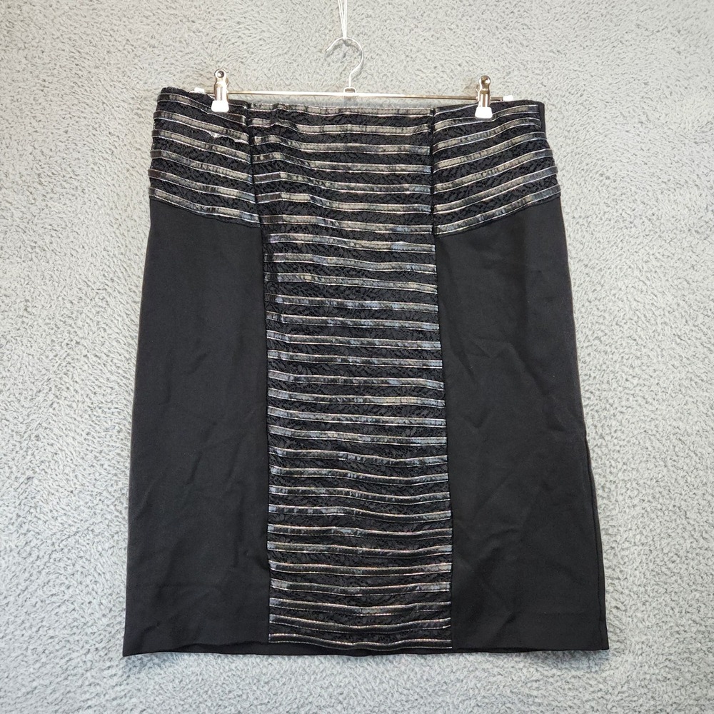 ELOQUII Black Striped Pencil Skirt‎ Womens Size 16 Party Feminine